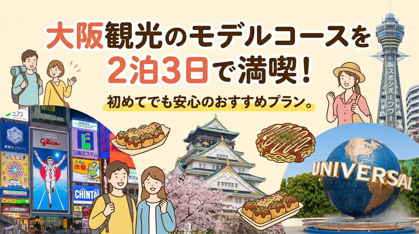 大阪観光のモデルコースを2泊3日で満喫！初めてでも安心のおすすめプラン。