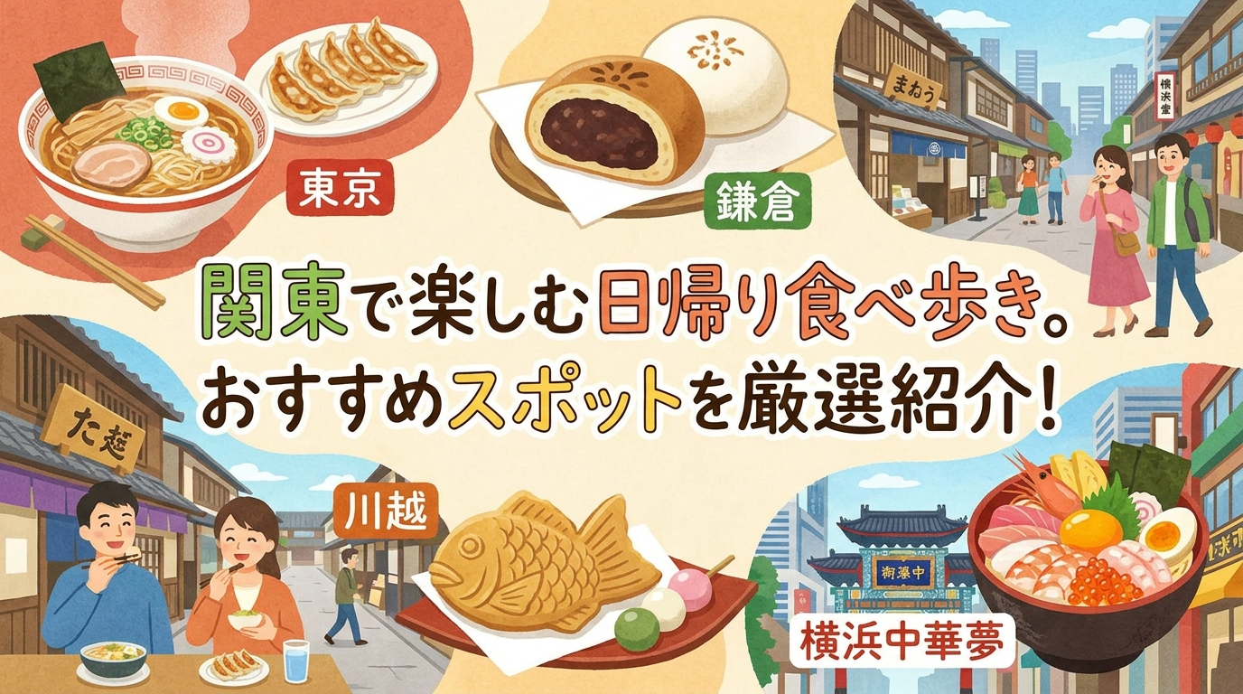 関東で楽しむ日帰り食べ歩き。おすすめスポットを厳選紹介！