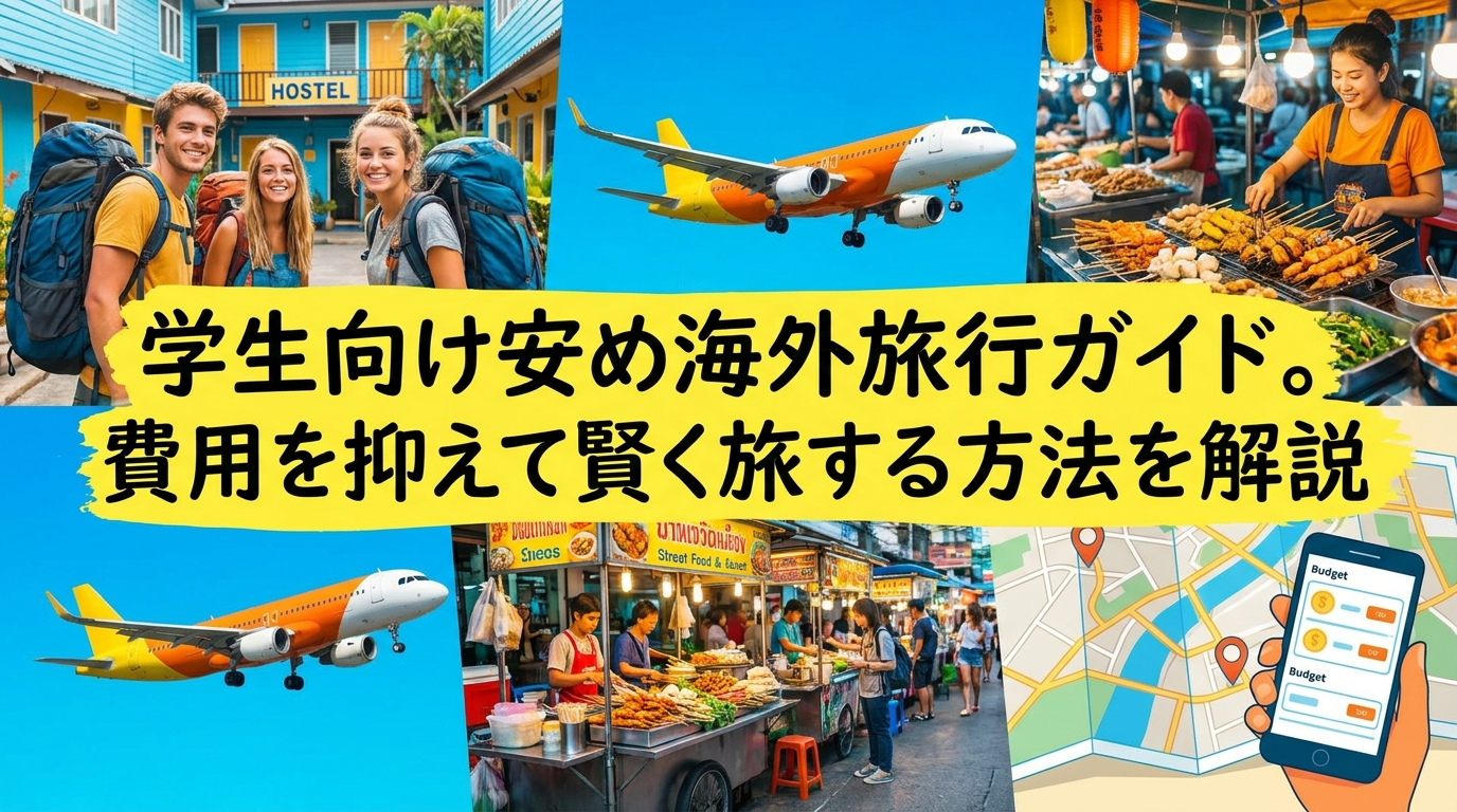 学生向け安め海外旅行ガイド。費用を抑えて賢く旅する方法を解説