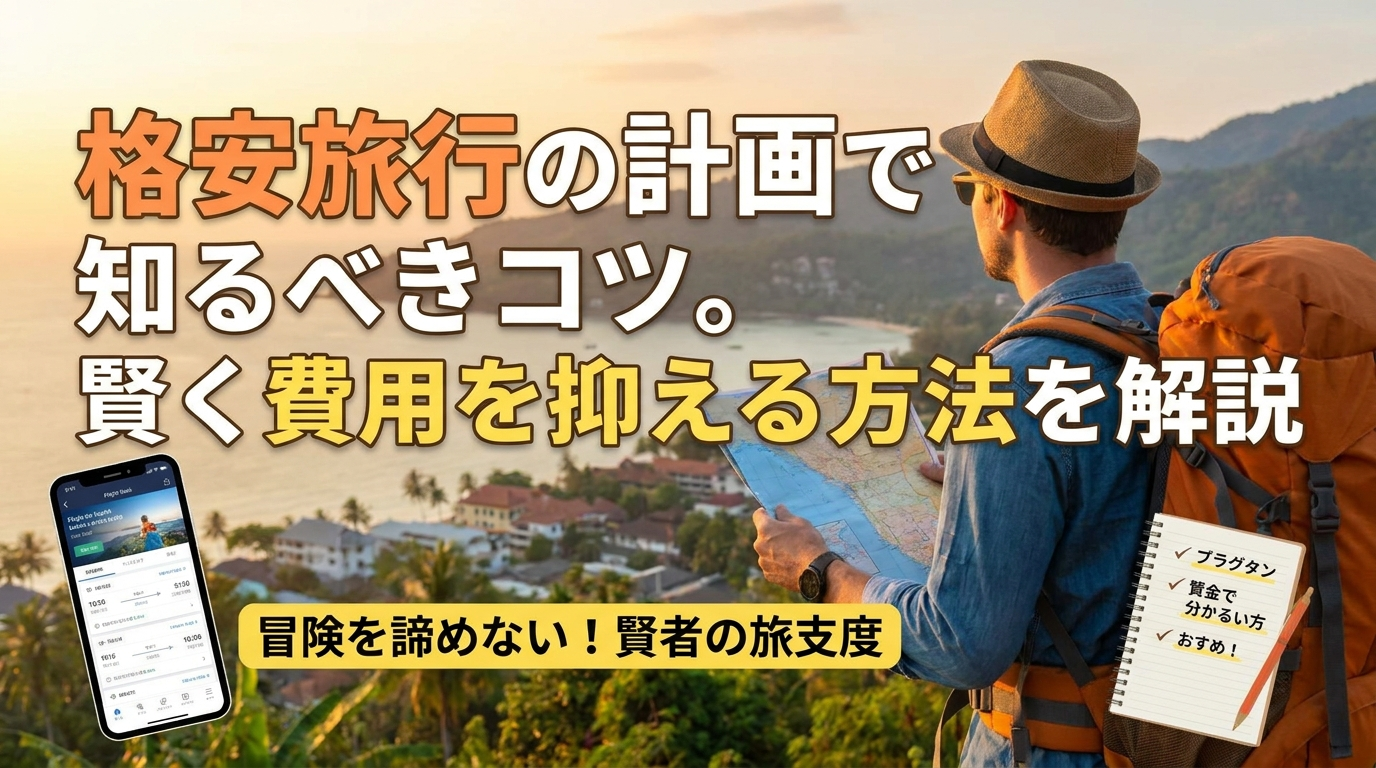 格安旅行の計画で知るべきコツ。賢く費用を抑える方法を解説