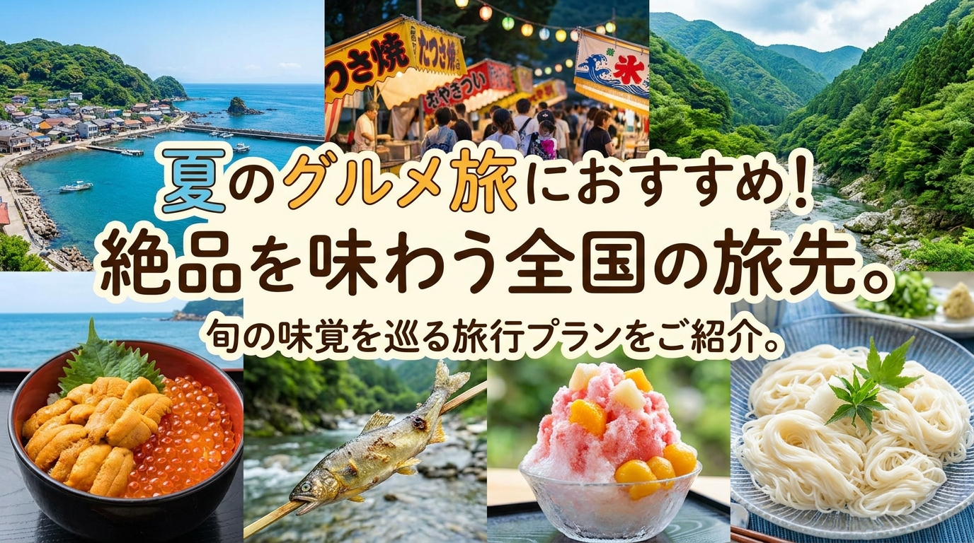 夏のグルメ旅におすすめ！絶品を味わう全国の旅先。旬の味覚を巡る旅行プランをご紹介。