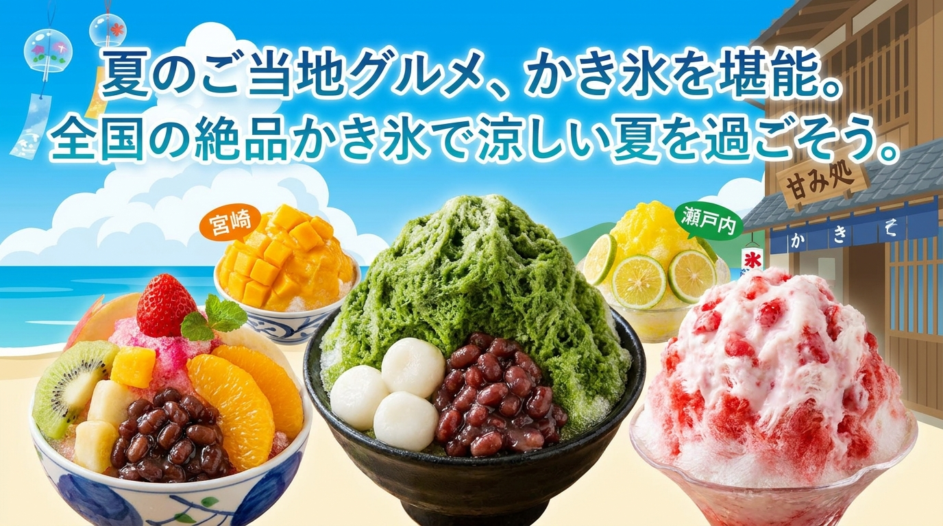 夏のご当地グルメ、かき氷を堪能。全国の絶品かき氷で涼しい夏を過ごそう。